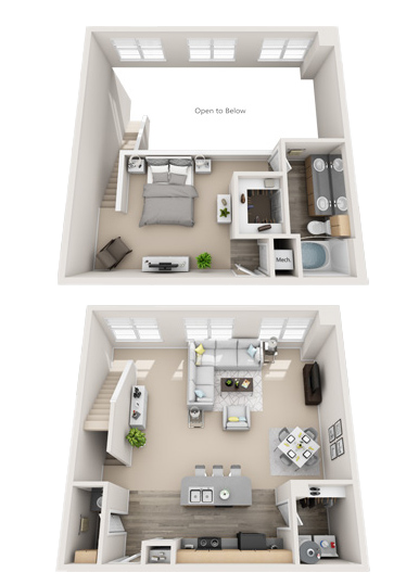 Loft A 1BR 1.5BA
