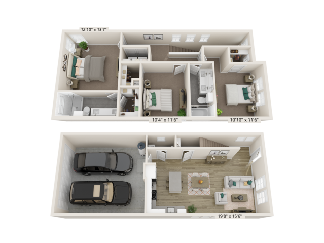Three Bedroom Farmhouse (C2D)