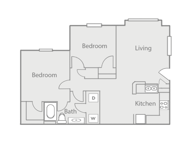 Two Bedroom One Bath